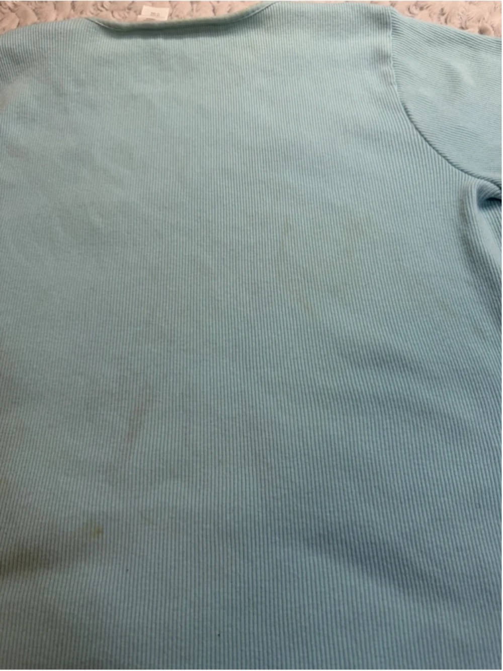Liz Claiborne Lizsport Women's Blue Solid Ribbed Knit Round Neck Tee L